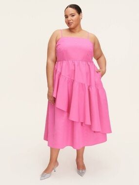 NWT Kate Spade New York x Target Tiered Ruffle Midi Tank Dress Pink 2X